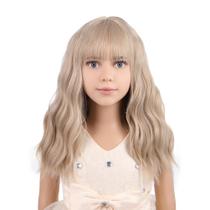Peruca PATTNIUM Blonde curta ondulada para crianças com franja para meninas Peruca PATTNIUM Blonde curta ondulada para crianças com franja para meninas