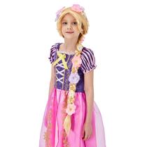Peruca PATURPINT Super Long Princess Rapunzel Blonde 75cm com flores