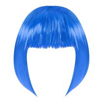 Peruca PPHTony Bob Hair 70s Vintage Neon Short Straight Blue