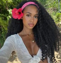 Peruca PREMPO Curly Headband de 20 polegadas sintética de 180% de densidade Peruca PREMPO Curly Headband de 20 polegadas sintética de 180% de densidade