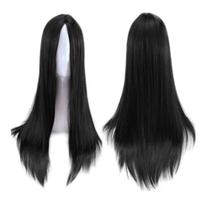 Peruca Preta Repicada Longa Lisa Luxo Com Touca Ajustável Peruca Preta Repicada Longa Lisa Luxo Com Touca Ajustável
