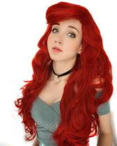 Peruca Probeauty Mermaid Long Red Curly Body Wave para mulheres
