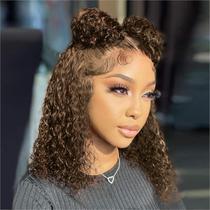 Peruca RENUS HAIR Chocolate Brown Deep Wave Bob 35 cm Cabelo humano Peruca RENUS HAIR Chocolate Brown Deep Wave Bob 35 cm Cabelo humano