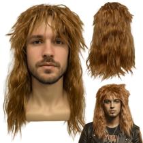 Peruca rock heavy metal anos 60 70 ondulada ruiva volumosa Peruca rock heavy metal anos 60 70 ondulada ruiva volumosa