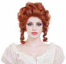 Peruca Rugelyss Short Wavy Auburn Curly Orange Red para mulheres