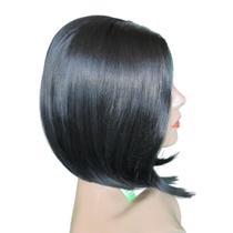 Peruca sem franja cabelo orgânico lace wig curta 30 cm long bob natural idêntico ao cabelo humano liso bio vegetal aceita temperatura fibra futura