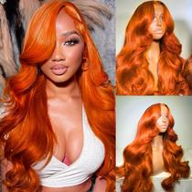 Peruca seyrkke Ginger Orange 100% Human Hair 13x6 Body Wave