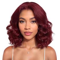 Peruca Silky Bob Body Wave 35 cm 99J Dark Burgundy 230% de densidade
