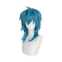 Peruca Sintética Azul De Comprimento Médio Para Halloween, Carnaval, Exposição De Quadrinhos E Peruca Sintética Azul De Comprimento Médio Para Halloween, Carnaval, Exposição De Quadrinhos E