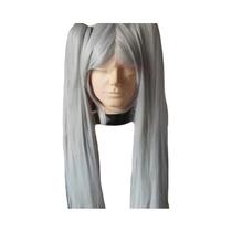 Peruca Sintética Cinza Longa E Lisa De 65CM Com Rabo De Cavalo Para Mulheres, Halloween E Comic Con