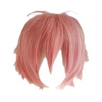 Peruca Sintética Colorida Versátil Para Cosplay Masculino, Cabelo Curto E Virado Para Cima