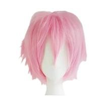 Peruca Sintética Colorida Versátil Para Cosplay Masculino, Cabelo Curto E Virado Para Cima
