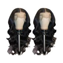 Peruca Sintética com Lace Frontal 13x4 - Onda Longa Pré-Desfiada