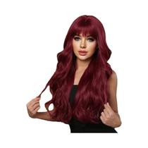 Peruca Sintética Feminina Longa Cacheada Fosca Estilo Europeu Americano Com Ondas Grandes De Seda