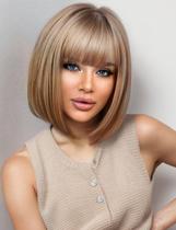 Peruca sintética Getshow Ash Blonde Bob com franja para mulheres Peruca sintética Getshow Ash Blonde Bob com franja para mulheres