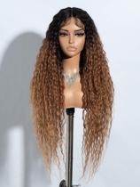 Peruca sintética Joedir Long Deep Curly Wavy Lace Front 32"