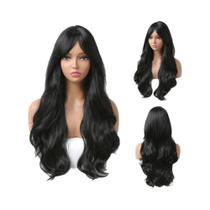 Peruca Sintética Longa Cacheada Vermelha Gengibre Cobre Amarelo Para Mulheres Com Franja, Resistente