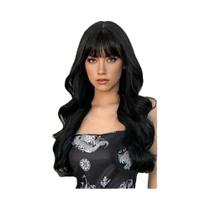 Peruca Sintética Longa E Cacheada Laranja Para Mulheres Com Franja Natural E Grandes Ondas Para Uso