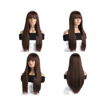 Peruca Sintética Longa E Lisa De 26 Polegadas Para Mulheres, Moda Diária, Fantasia De Halloween,
