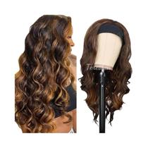 Peruca Sintética Longa E Ondulada Com Tiara Para Mulheres, Peruca Cacheada Para Festas E Uso Diário