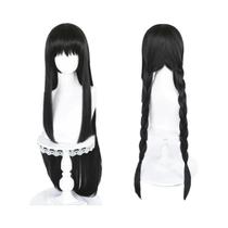 Peruca Sintética Preta De 90cm De Comprimento Para Cosplay Akemi Homura, Cabelo De Anime Resistente Peruca Sintética Preta De 90cm De Comprimento Para Cosplay Akemi Homura, Cabelo De Anime Resistente
