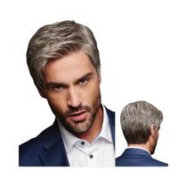Peruca Sintética Preta Masculina Curta Para Homens - Peruca Completa Para O Natal