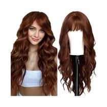 Peruca Sintética Rosa Longa E Ondulada De 26 Polegadas Para Festas, Halloween, Cosplay E Uso Diário,