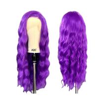 Peruca Sintética Roxa Longa Lisa Com Renda Frontal Para Mulheres, Parte Livre, Pré-Alongada, Cabelo Peruca Sintética Roxa Longa Lisa Com Renda Frontal Para Mulheres, Parte Livre, Pré-Alongada, Cabelo