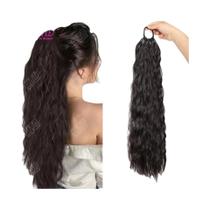 Peruca Sintética Trançada De 24 Polegadas Com Cabelo Cacheado Para Uso Diário, Rabo De Cavalo Com