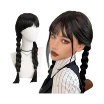 Peruca Sintética Trançada Preta De 26 Polegadas Para Festas, Cosplay, Uso Diário, Festival De