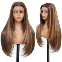 Peruca Sintética Wigaga 26" Mel Loira 13x4 HD com Renda Frontal