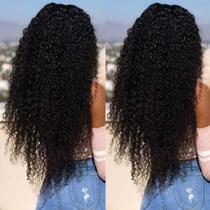 Peruca Skouty Kinkycurly 32", cabelo humano, 180 densidades, renda frontal
