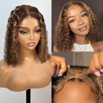 Peruca Smilegirl Highlight Glueless Bob Human Hair P4/27 5x5 HD