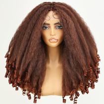 Peruca SOKU Afro Curly de cobre sintético avermelhada de 50 cm para mulheres Peruca SOKU Afro Curly de cobre sintético avermelhada de 50 cm para mulheres