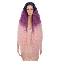 Peruca Style Icon 104 cm Ombre Roxo a Rosa com Frente em Renda Peruca Style Icon 104 cm Ombre Roxo a Rosa com Frente em Renda