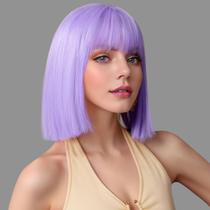 Peruca SUKRI Light Purple Bob com franja 30cm sintética Peruca SUKRI Light Purple Bob com franja 30cm sintética