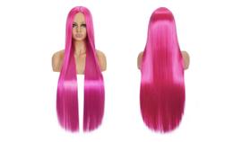Peruca super longa princesa jujuba anime pink cosplay