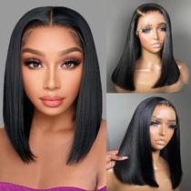 Peruca Superfect Bob 14", cabelo humano, renda frontal, 180% de densidade Peruca Superfect Bob 14", cabelo humano, renda frontal, 180% de densidade