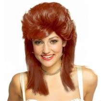 Peruca Swiking Orange Mullet para mulheres Curly 70s 80s Rocker
