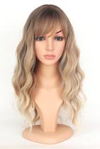 Peruca SYMEIW Ombre Dirty Blonde Wavy Medium Long para mulheres