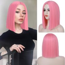 Peruca Tereshar Pink Short Straight Bob na altura dos ombros