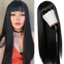 Peruca TIMANZO Long Straight Remy Hair 60 cm preta natural Peruca TIMANZO Long Straight Remy Hair 60 cm preta natural