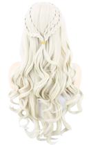 Peruca Topcosplay Bege Longa Encaracolada Ondulada 61 cm Sintética Peruca Topcosplay Bege Longa Encaracolada Ondulada 61 cm Sintética
