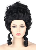 Peruca Topcosplay Black Colonial Beehive Peruca de Halloween Peruca Topcosplay Black Colonial Beehive Peruca de Halloween