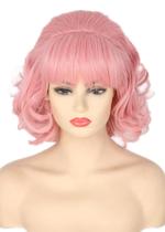 Peruca Topcosplay Curt Pink Curly Beehive Party Peruca Peruca Topcosplay Curt Pink Curly Beehive Party Peruca