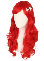 Peruca Topcosplay Kids Girls Red Long Wavy Princess + Acessórios Peruca Topcosplay Kids Girls Red Long Wavy Princess + Acessórios