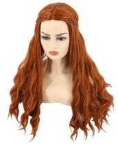 Peruca Topcosplay longa, encaracolada, vermelha escura, gengibre, sintética, feminina Peruca Topcosplay longa, encaracolada, vermelha escura, gengibre, sintética, feminina