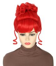 Peruca Topcosplay Miss Dead Receptionist Short Vermelha Sintética Peruca Topcosplay Miss Dead Receptionist Short Vermelha Sintética