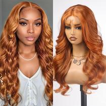 Peruca topshe Ginger Orange Body Wave 60cm Human Hair