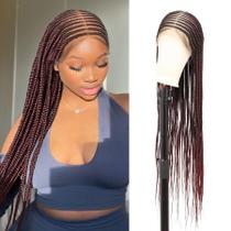 Peruca trançada Beauart Brinbea 36 Burgundy Red HD Lace Front